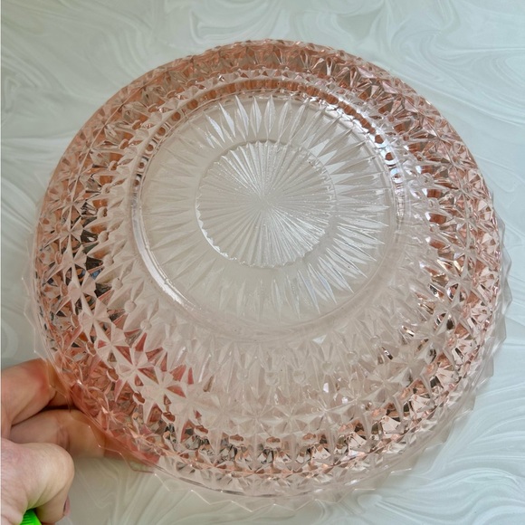 Jeanette 40s Pink Glass Buttons & Bows Console Bowl Centerpiece Valentine’s Day - Picture 4 of 4